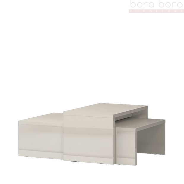 Modern Nesting Coffee Table in Beige or White