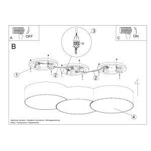 Таванна лампа CIRCLE 3A бяла