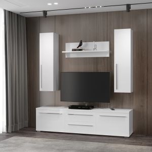 Modern Slim Wall Cabinet in Beige or White