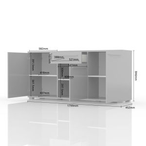 Modern Dining Room Cabinet in Beige or White