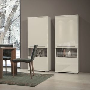 Modern Display Cabinet in Beige or White