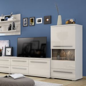 Modern Display Cabinet in Beige or White