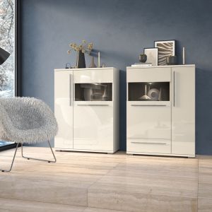 Modern Display Cabinet in Beige or White