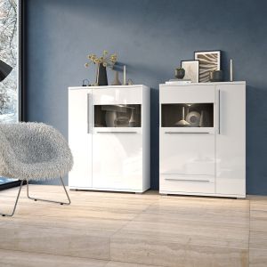 Modern Display Cabinet in Beige or White