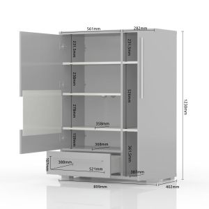 Modern Display Cabinet in Beige or White