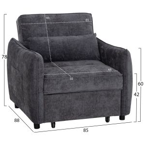 Sofa Bed Armchair, Grey